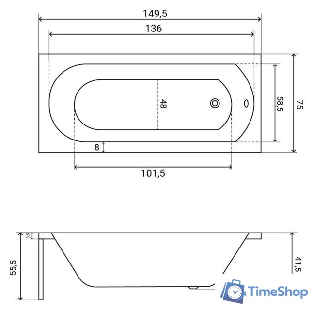 Ванна Lauter Haven 150x75 21202005 - Изображение №29 — Интернет-магазин Time-Shop