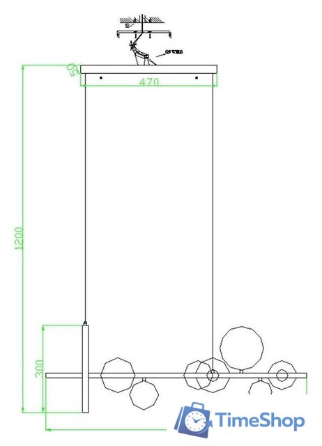 Подвесная люстра Kinklight Иона 09408-7.19 (черный) - Изображение №2 — Интернет-магазин Time-Shop
