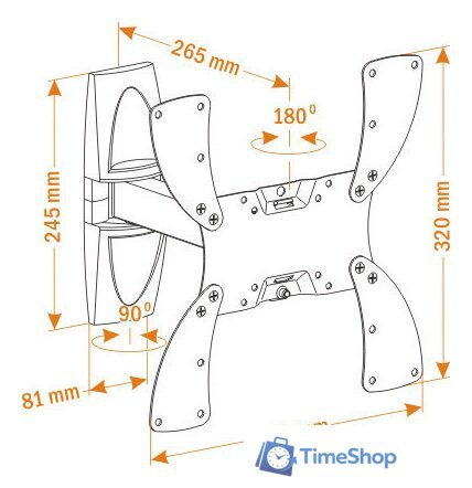 Кронштейн для телевизора Holder LCDS-5020 (черный) - Изображение №2 — Интернет-магазин Time-Shop