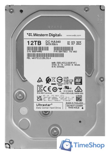 Жесткий диск WD Ultrastar DC HC340 12TB WUS721212BLE6L4 - Изображение №1 — Интернет-магазин Time-Shop