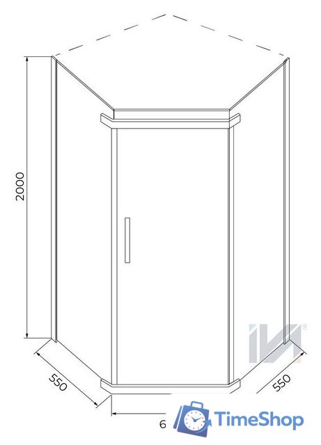 Душевой уголок IVA E2PS100T - Изображение №3 — Интернет-магазин Time-Shop