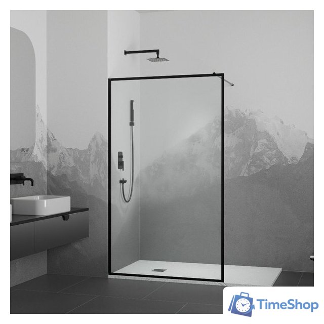 Душевая стенка RGW WA-012-B 35101210-84 100 (черный/прозрачное стекло) - Изображение №1 — Интернет-магазин Time-Shop