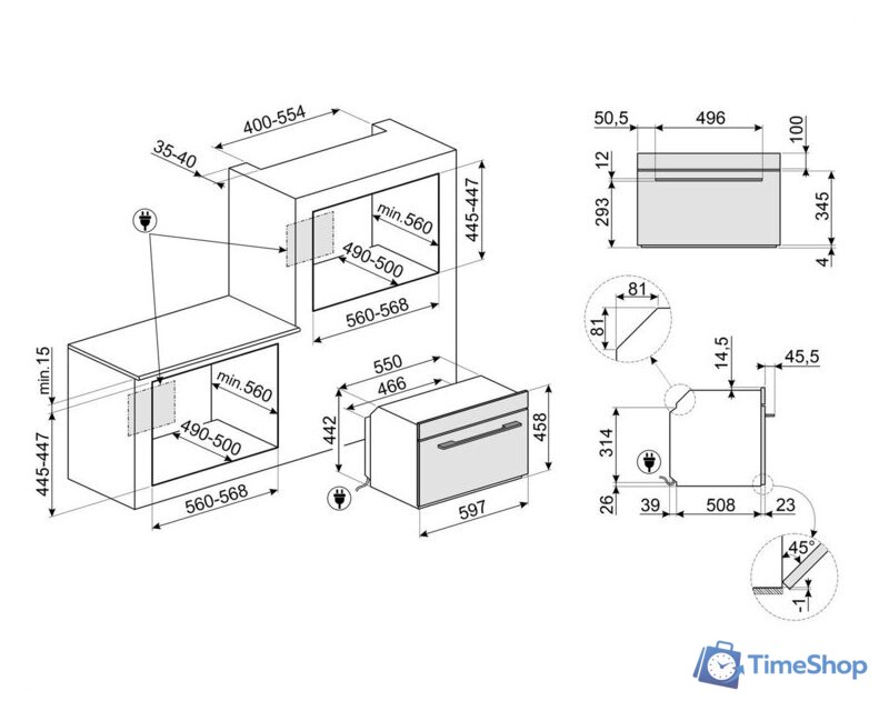 Электрический духовой шкаф Smeg Linea Aesthetic SO4104APG - Изображение №2 — Интернет-магазин Time-Shop
