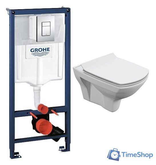 Унитаз подвесной Cersanit Carina New Clean S-MZ-CARINA-XL-COn-S-DL-w + 38772001 - Изображение №1 — Интернет-магазин Time-Shop