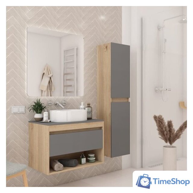  Teymi Тумба под умывальник Ritta 75 T60525 (дуб эврика/графит матовый) - Изображение №3 — Интернет-магазин Time-Shop