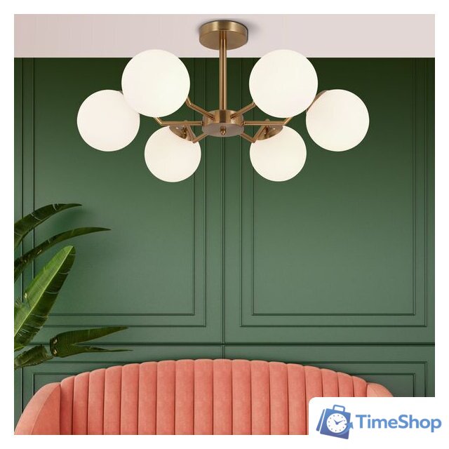 Люстра средней высоты Евросвет 70154/6 (латунь) - Изображение №5 — Интернет-магазин Time-Shop