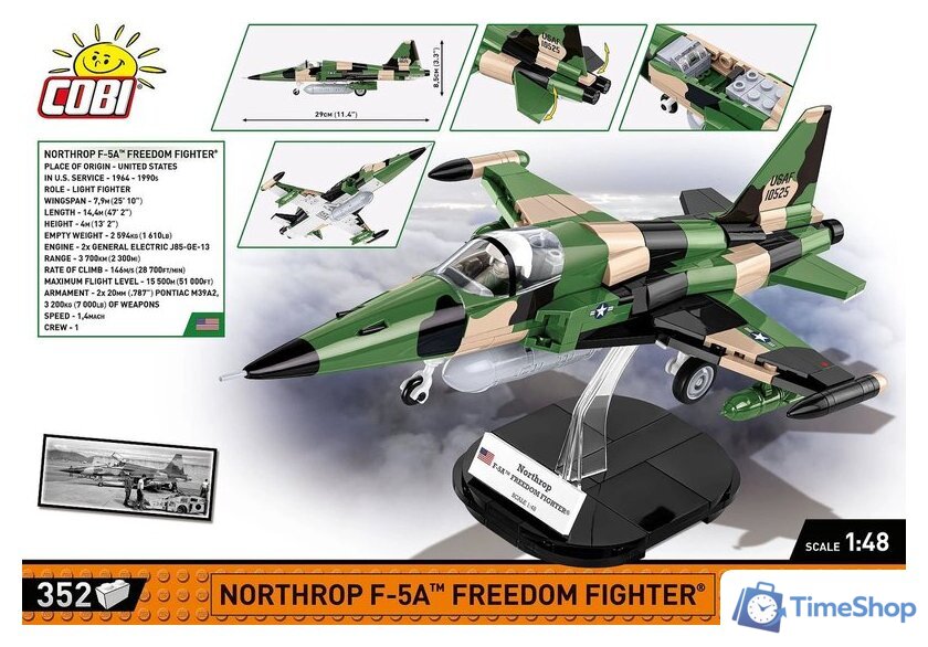 Конструктор Cobi Historical Collection Vietnam War Northrop F-5A Freedom Fighter - Изображение №4 — Интернет-магазин Time-Shop