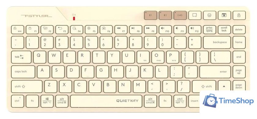 Клавиатура A4Tech Fstyler FBK26C AS (бежевый) - Изображение №1 — Интернет-магазин Time-Shop