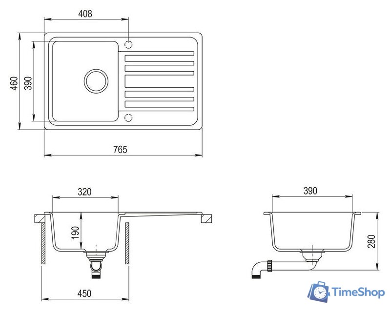 Кухонная мойка Aquasanita Notus SQ101AW (silica 111) - Изображение №2 — Интернет-магазин Time-Shop