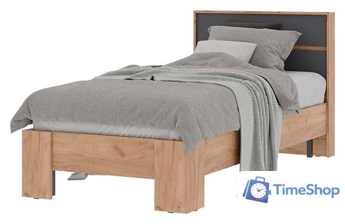Кровать Стендмебель Хелен КР 01 90x200 (серый графит 0162/дуб крафт золотой) - Изображение №1 — Интернет-магазин Time-Shop