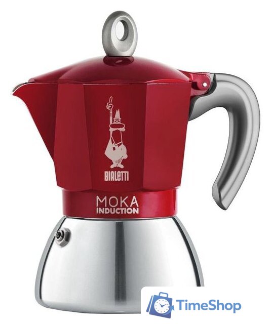 Гейзерная кофеварка Bialetti Moka Induction (4 порции, красный) - Изображение №1 — Интернет-магазин Time-Shop