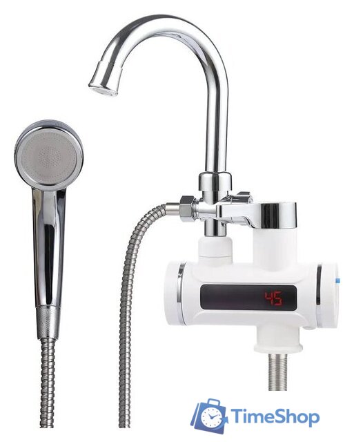 Проточный электрический водонагреватель кран+душ Unipump BEF-001-03 с дисплеем и душевой лейкой - Изображение №1 — Интернет-магазин Time-Shop