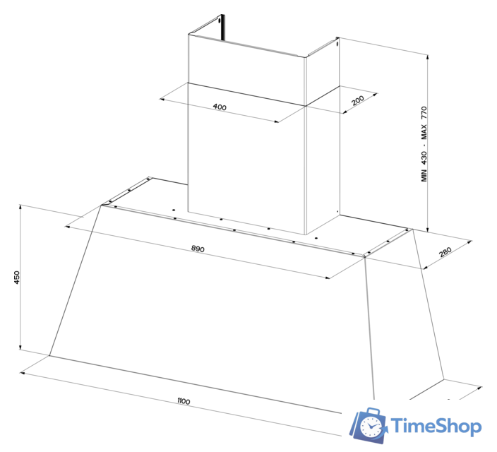 Кухонная вытяжка Faber Chloe XL Cast Iron A110 321.0506.536 - Изображение №4 — Интернет-магазин Time-Shop
