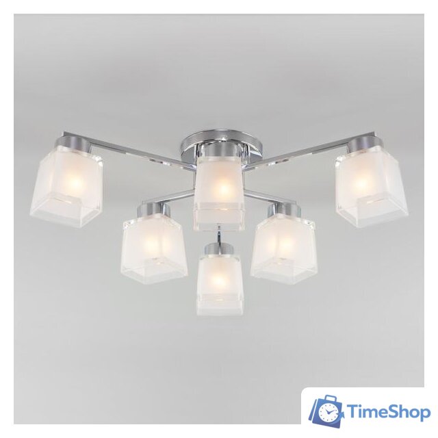 Припотолочная люстра Евросвет Delfi 30162/6 (Хром) - Изображение №1 — Интернет-магазин Time-Shop