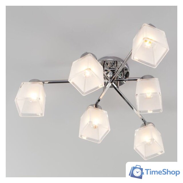 Припотолочная люстра Евросвет Delfi 30162/6 (Хром) - Изображение №4 — Интернет-магазин Time-Shop