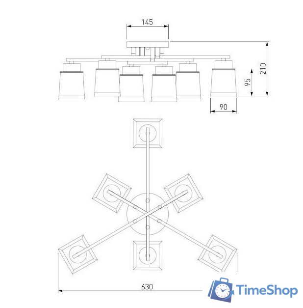 Припотолочная люстра Евросвет Delfi 30162/6 (Хром) - Изображение №5 — Интернет-магазин Time-Shop