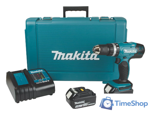Ударная дрель-шуруповерт Makita DHP453SFE (с 2-мя АКБ, кейс) - Изображение №1 — Интернет-магазин Time-Shop