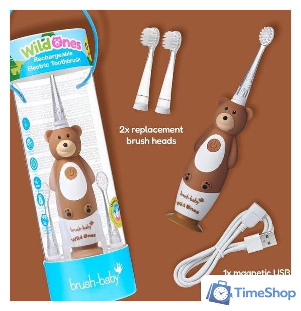 Электрическая зубная щетка Brush-Baby WildOnes Bear - Изображение №10 — Интернет-магазин Time-Shop