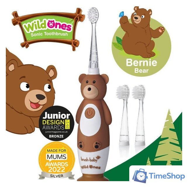 Электрическая зубная щетка Brush-Baby WildOnes Bear - Изображение №11 — Интернет-магазин Time-Shop