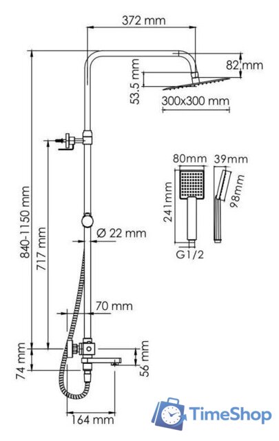 Душевая система  Wasserkraft A199.118.141.010.CH Thermo - Изображение №3 — Интернет-магазин Time-Shop