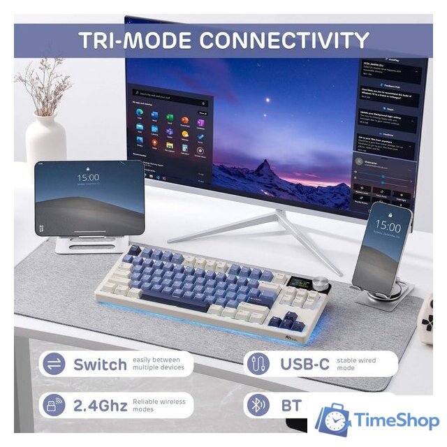 Клавиатура Royal Kludge S85 Horizon Blue (RK Beige) - Изображение №3 — Интернет-магазин Time-Shop