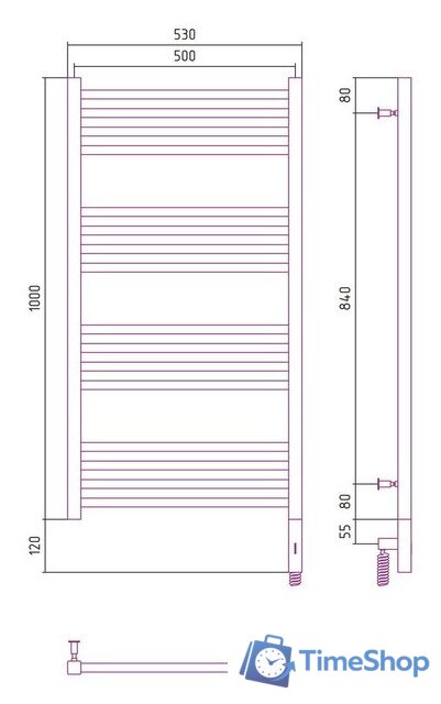 Полотенцесушитель Сунержа Модус 3.0 1000х500 МЭМ правый 00-5701-1050 - Изображение №4 — Интернет-магазин Time-Shop