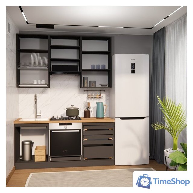 Готовая кухня ВерсоМебель Эко Премиум 1.8 (белый фасадный/ст. дуб вотан) - Изображение №6 — Интернет-магазин Time-Shop