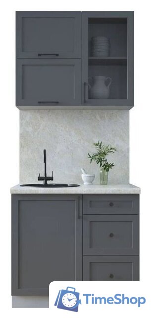 Готовая кухня Интерлиния Тренд 0.9Б (пепел/пепел/опал светлый) - Изображение №1 — Интернет-магазин Time-Shop