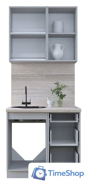 Готовая кухня Интерлиния Тренд 0.9Б (пепел/пепел/опал светлый) - Изображение №2 — Интернет-магазин Time-Shop