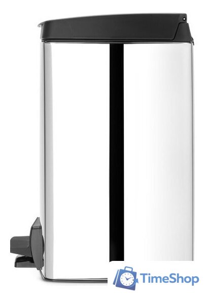 Мусорное ведро Brabantia Pedal Bin Silent 10 л прямоугольное (стальной полированный) - Изображение №3 — Интернет-магазин Time-Shop