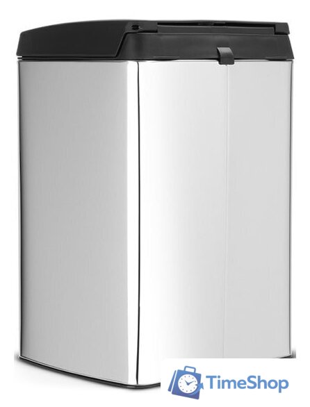 Мусорное ведро Brabantia Pedal Bin Silent 10 л прямоугольное (стальной полированный) - Изображение №2 — Интернет-магазин Time-Shop
