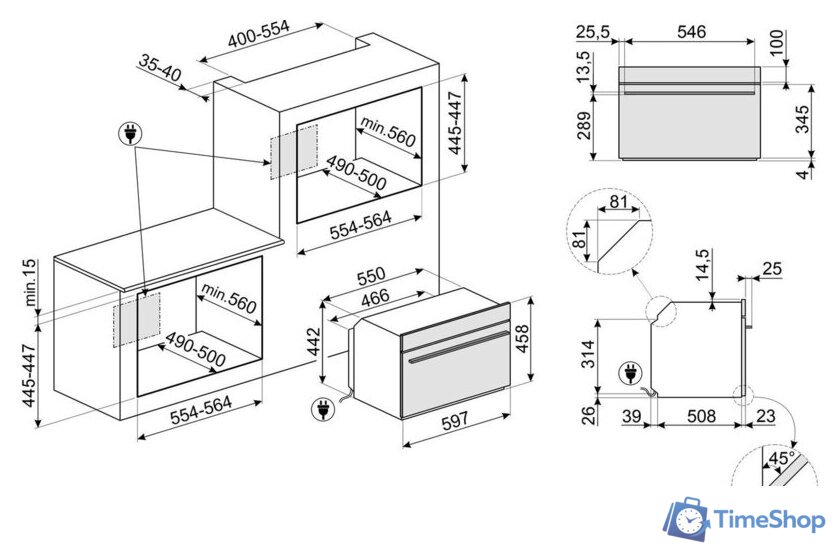 Электрический духовой шкаф Smeg SO4106WAPB3 - Изображение №3 — Интернет-магазин Time-Shop