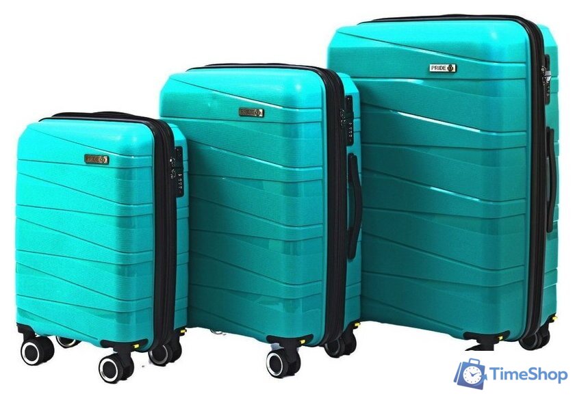 Чемодан-спиннер Pride РР-201 (S, бирюзовый) - Изображение №9 — Интернет-магазин Time-Shop