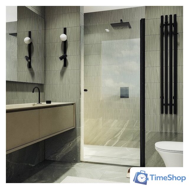 Душевая дверь MaybahGlass 198x60 MGD-797-6 (прозрачное стекло/черный) - Изображение №4 — Интернет-магазин Time-Shop