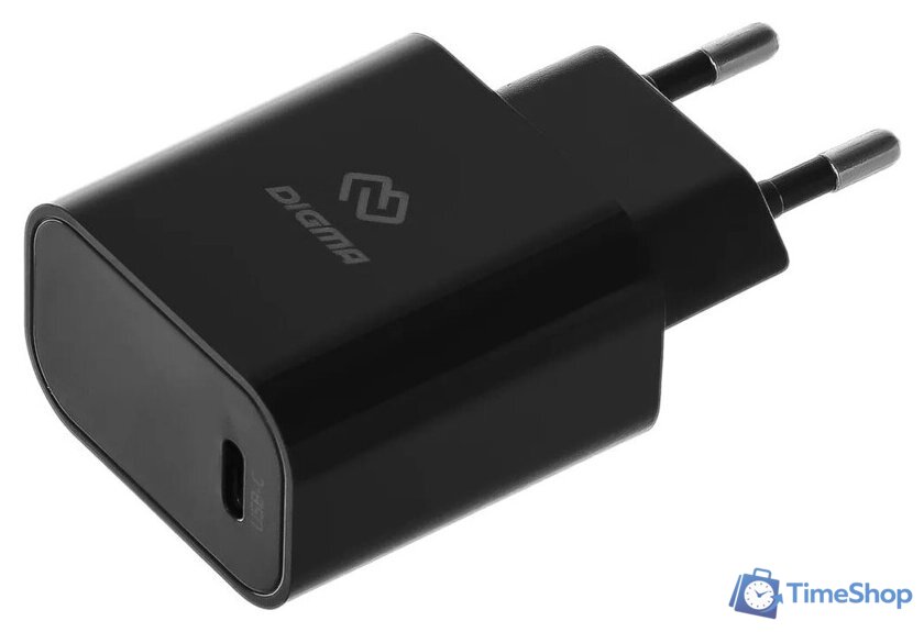 Сетевое зарядное Digma DGW3C (черный) - Изображение №1 — Интернет-магазин Time-Shop