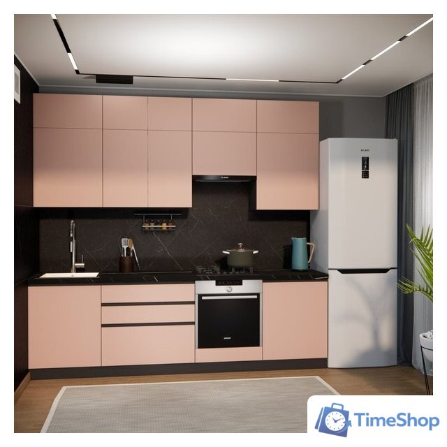 Готовая кухня ВерсоМебель Эко Премиум 2.6 (пудровый/ст. тунис) - Изображение №7 — Интернет-магазин Time-Shop