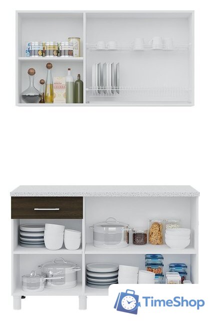 Готовая кухня Горизонт Trend 1300 (крафт белый/крафт серый) - Изображение №2 — Интернет-магазин Time-Shop