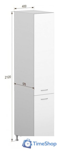 Шкаф напольный Кортекс-мебель Корнелия Лира НШП40 (ателье светлый) - Изображение №4 — Интернет-магазин Time-Shop