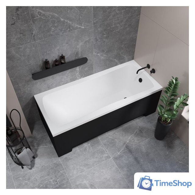 Ванна Lauter Bianca 140 21207140 (с ножками, черным подголов.,черным лиц. и торц.экраном) - Изображение №14 — Интернет-магазин Time-Shop