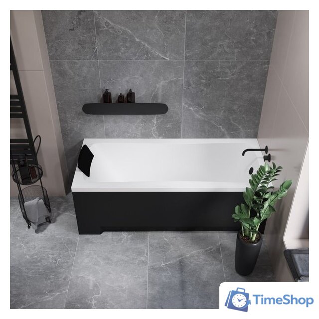 Ванна Lauter Bianca 140 21207140 (с ножками, черным подголов.,черным лиц. и торц.экраном) - Изображение №16 — Интернет-магазин Time-Shop