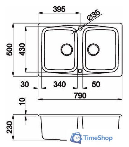 Кухонная мойка Elleci Master 350 Ghisa 70 - Изображение №2 — Интернет-магазин Time-Shop