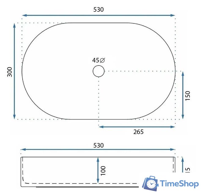 Умывальник Rea Layla U9108 - Изображение №6 — Интернет-магазин Time-Shop