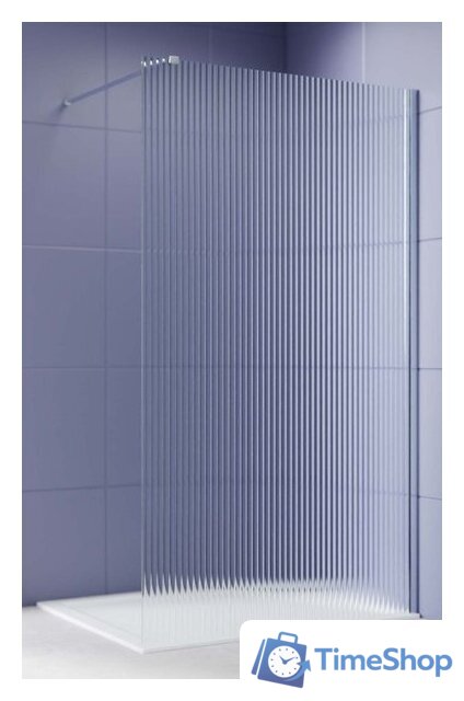 Душевая стенка Aquatek Walk in с держателем 120x200 AQ.WI.120.2CH (хром/прозрачное рифленое стекло) - Изображение №1 — Интернет-магазин Time-Shop