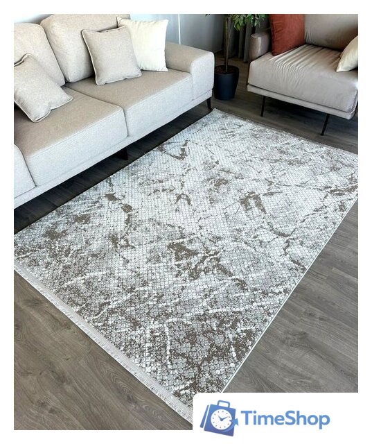 Ковер для жилой комнаты Radjab Carpet Бутик BT 328 Прямоугольник 11549RK (2x2.9, Cream/Brown) - Изображение №7 — Интернет-магазин Time-Shop