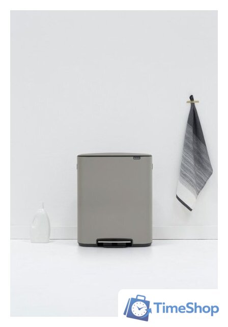 Система сортировки мусора Brabantia Bo Pedal Bin 2 x 30 л (минерально-серый) - Изображение №15 — Интернет-магазин Time-Shop