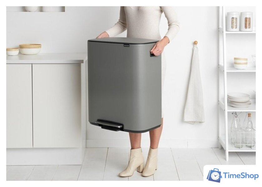 Система сортировки мусора Brabantia Bo Pedal Bin 2 x 30 л (минерально-серый) - Изображение №11 — Интернет-магазин Time-Shop