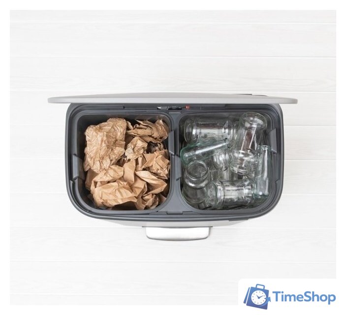 Система сортировки мусора Brabantia Bo Pedal Bin 2 x 30 л (минерально-серый) - Изображение №3 — Интернет-магазин Time-Shop