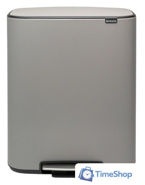 Система сортировки мусора Brabantia Bo Pedal Bin 2 x 30 л (минерально-серый) - Изображение №1 — Интернет-магазин Time-Shop