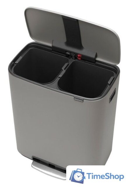 Система сортировки мусора Brabantia Bo Pedal Bin 2 x 30 л (минерально-серый) - Изображение №4 — Интернет-магазин Time-Shop
