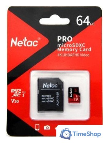 Карта памяти Netac P500 Extreme Pro 64GB NT02P500PRO-064G-R + адаптер - Изображение №2 — Интернет-магазин Time-Shop
